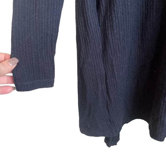 H by Bordeaux Womens Open Cardigan Navy Long Line Minimalist Capsule Neutral - Picture 5 of 9